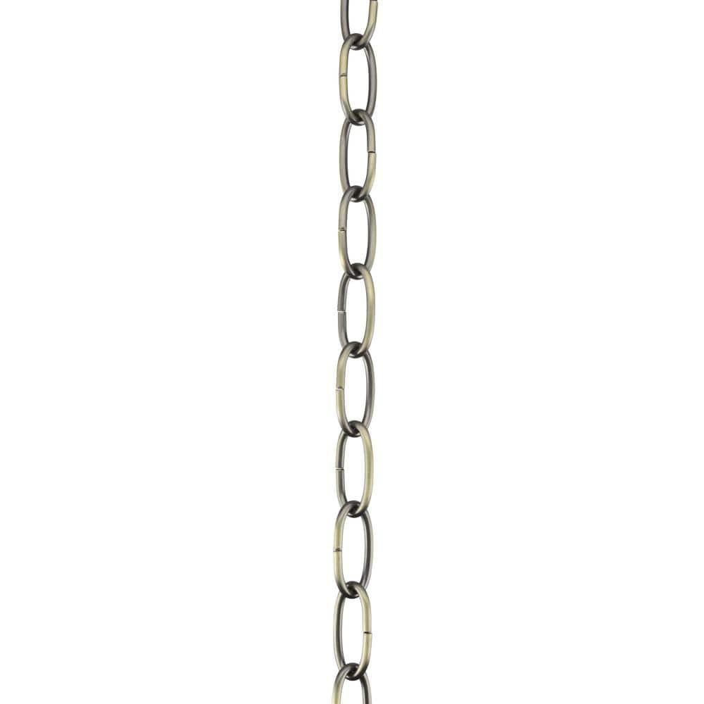Aspen Creative 21110-51,Steel 10 Feet Heavy Duty Chain For Hanging Up Maximum Weight 40 Pounds-Lighting Fixture/Swag Light/Plant In Antique Brass.11 Gauge.