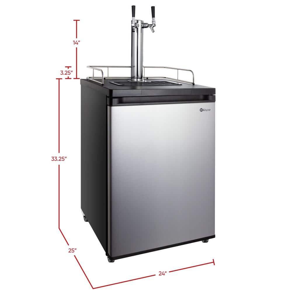 Kegco Kegco 5.6 Cubic Feet Dual Tap Freestanding Kegerator with Adjustable Temperature