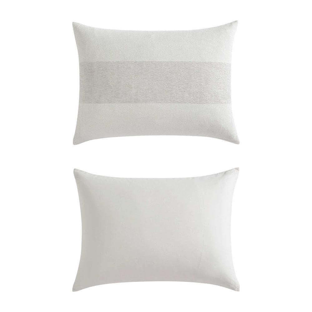 Vera Wang Vera Wang Chenille Waffle Stripe Beige Duvet Cover Set