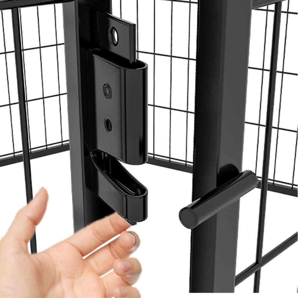 Resenkos Dog Rabbits Fence Blocker,Garden Fence,39.37"H Pet Pen 8-piece pack - Black