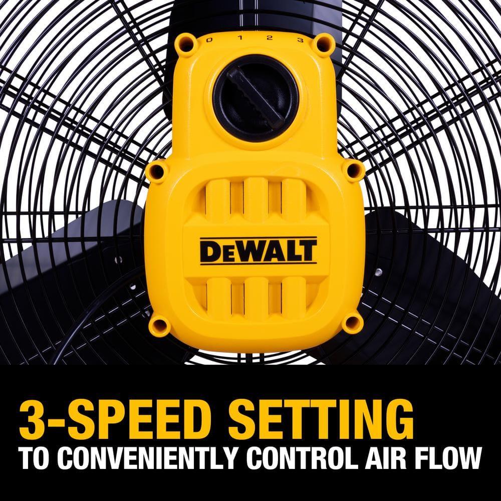 Yellow High-Velocity 30" Industrial Drum Floor Fan with Metal Blades