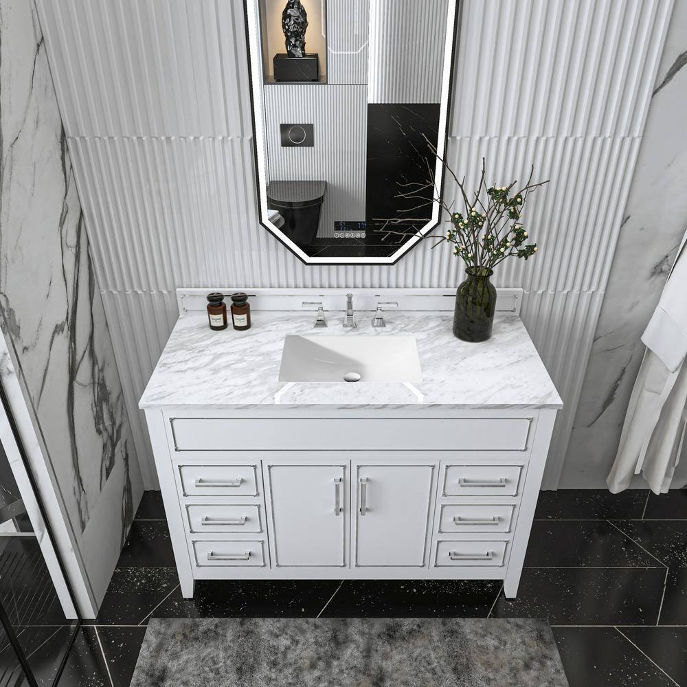Aspen 48'' Single Bathroom Vanity with Marble Top