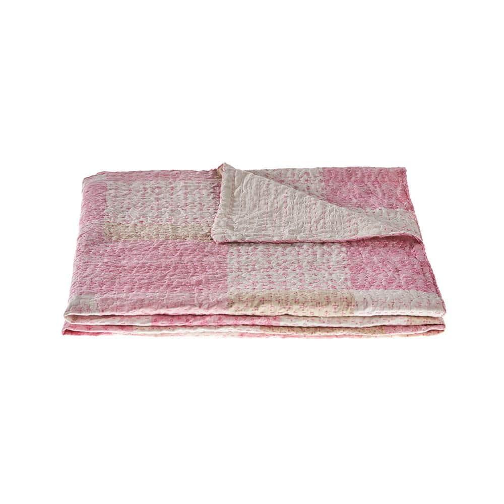Rajani Home Advika Handmade Kantha Cotton Throw Blanket