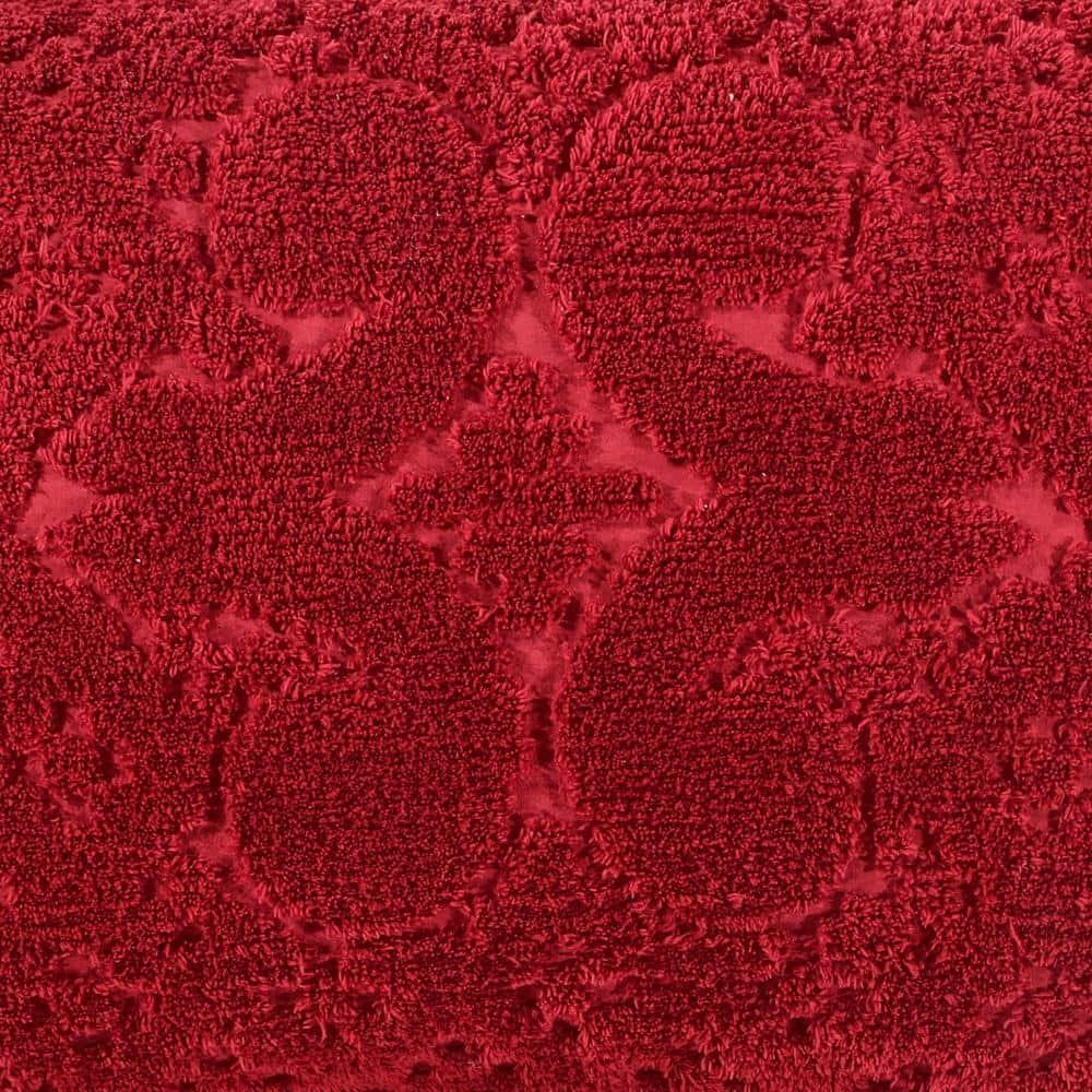 King Ashton Collection 100% Cotton Tufted Unique Luxurious Medallion Design Pillow Shams Burgundy - Better Trends