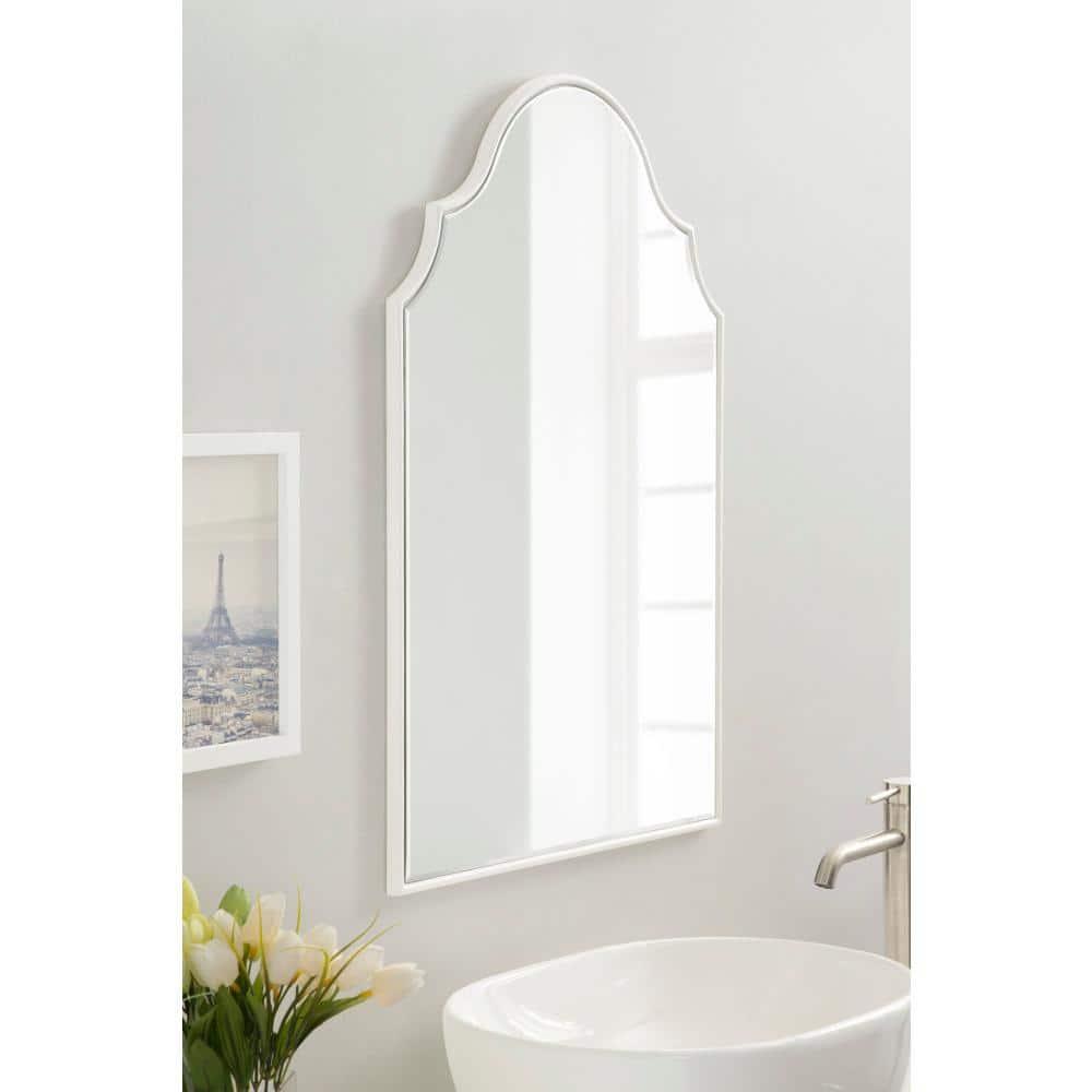 Kate and Laurel Leanna Framed Arch Wall Mirror, 20x30, White