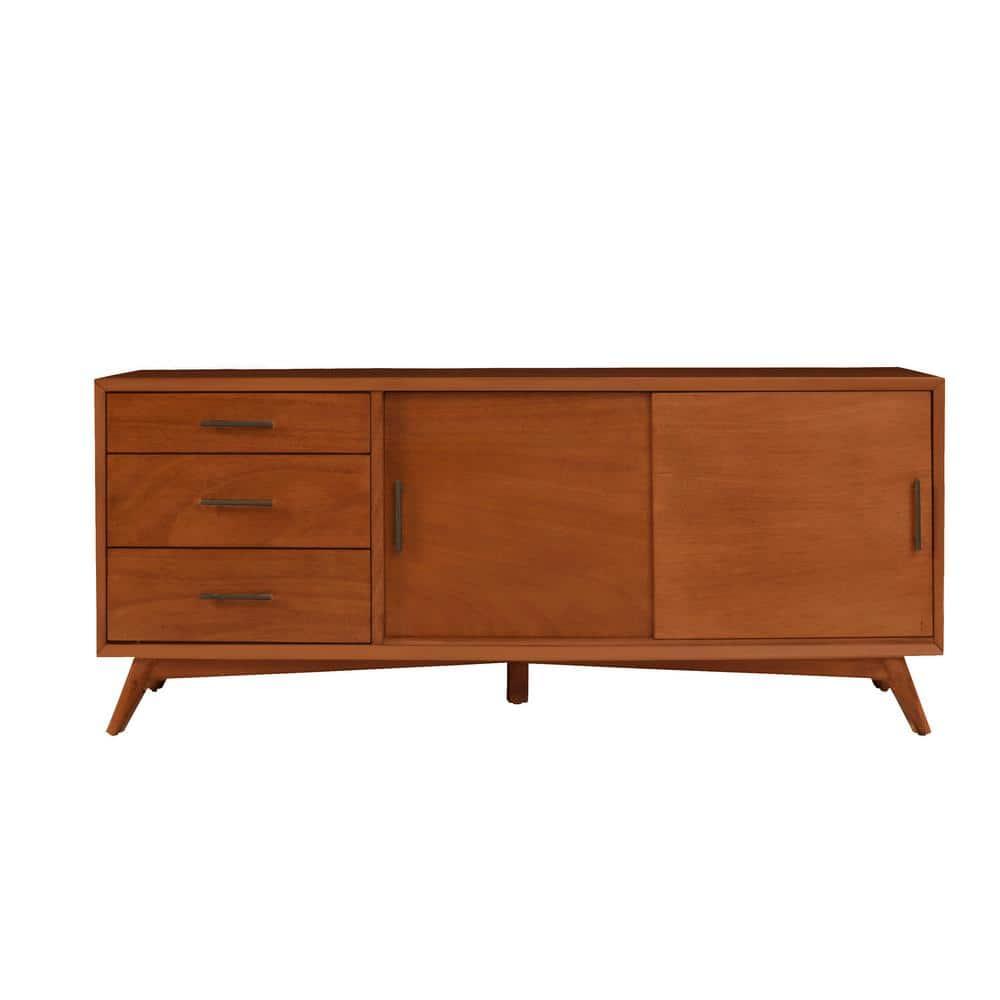 Alpine Furniture Flynn Large Wood TV Console in Acorn Brown