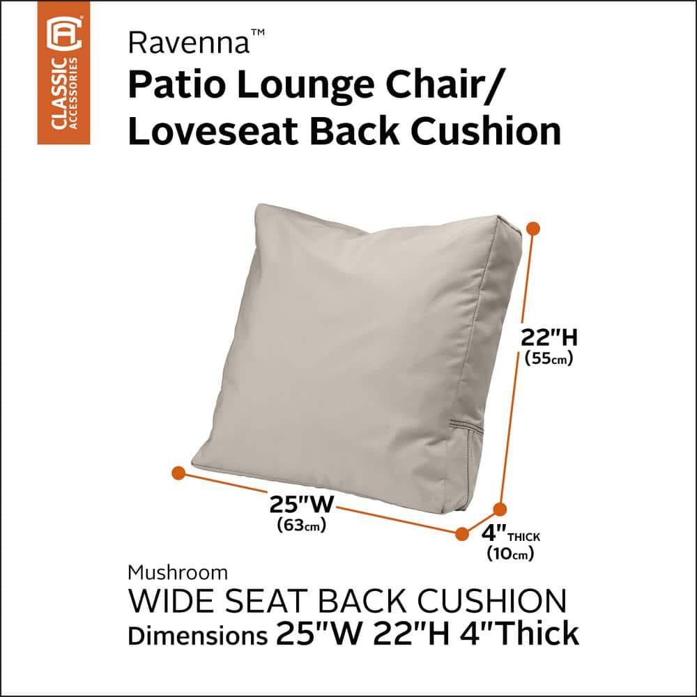Classic Accessories Ravenna 25" x 22" Beige Square Loveseat Outdoor Seating Cushion with Water Resistant