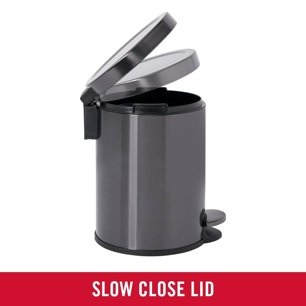 Rubbermaid 1.6 Gal. Stainless Steel Round Step-On Household Metal Trash Can