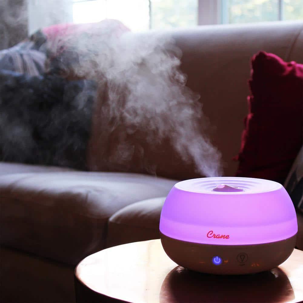 Crane USA 0.2 Gal. 2-in-1 Ultrasonic Cool Mist Humidifier & Aroma Diffuser for Small Rooms