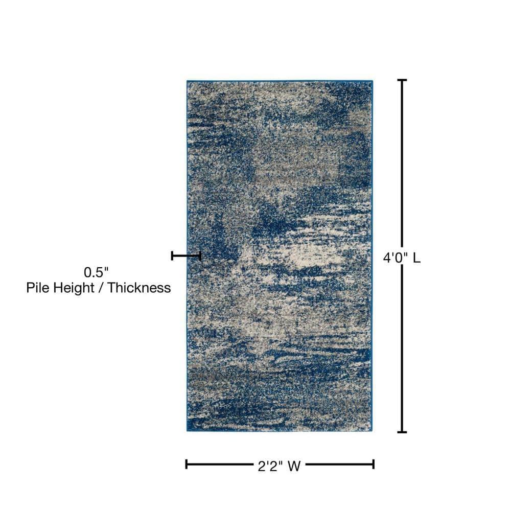 Evoke EVK272 Power Loomed Indoor Accent Rug - Navy/Ivory - 2'2"x4' - Safavieh