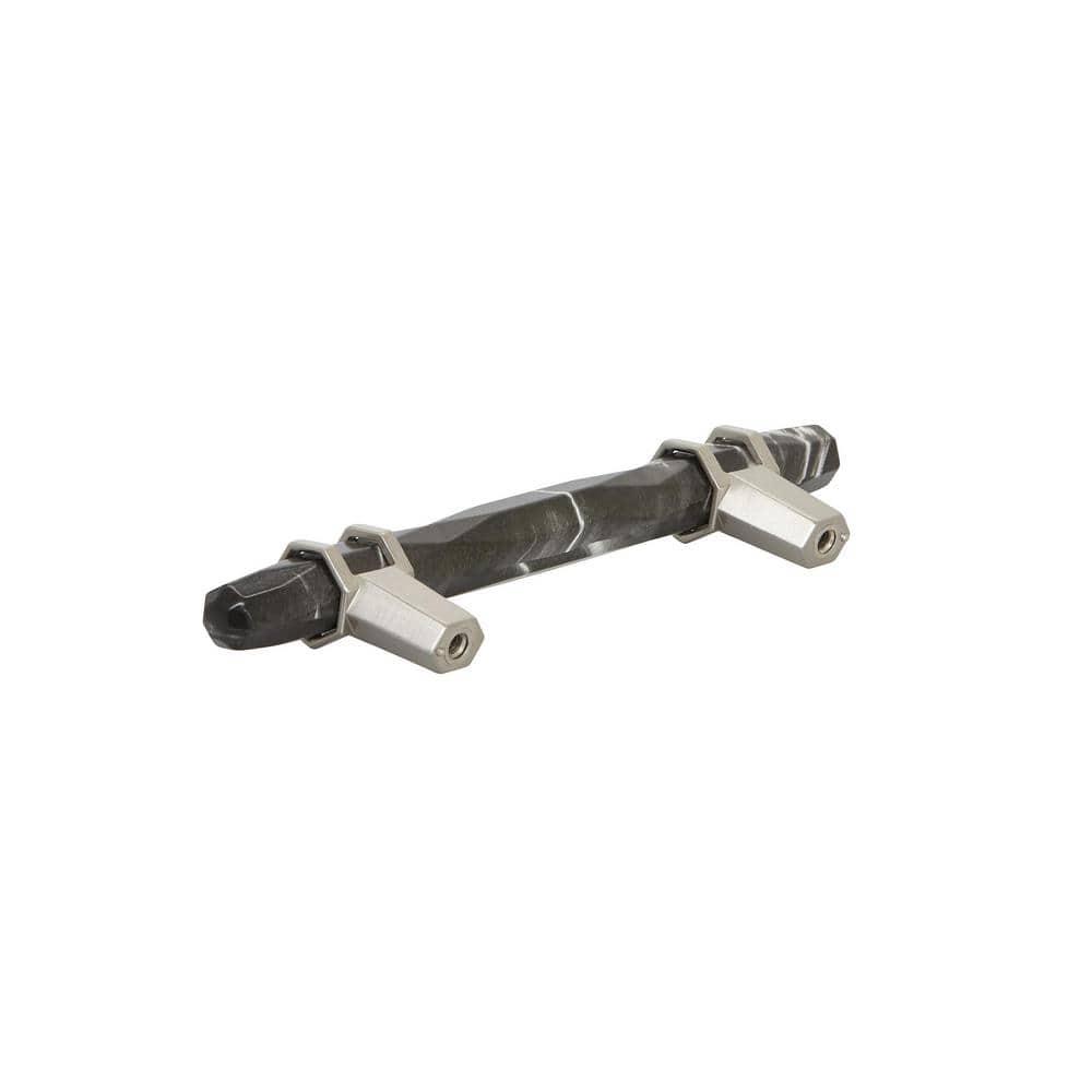 Amerock | Cabinet Pull | Marble Black/Satin Nickel | 3-3/4 inch (96 mm) Center-to-Center | Carrione | 1 Pack | Drawer Pull | Drawer Handle | Cabinet Hardware
