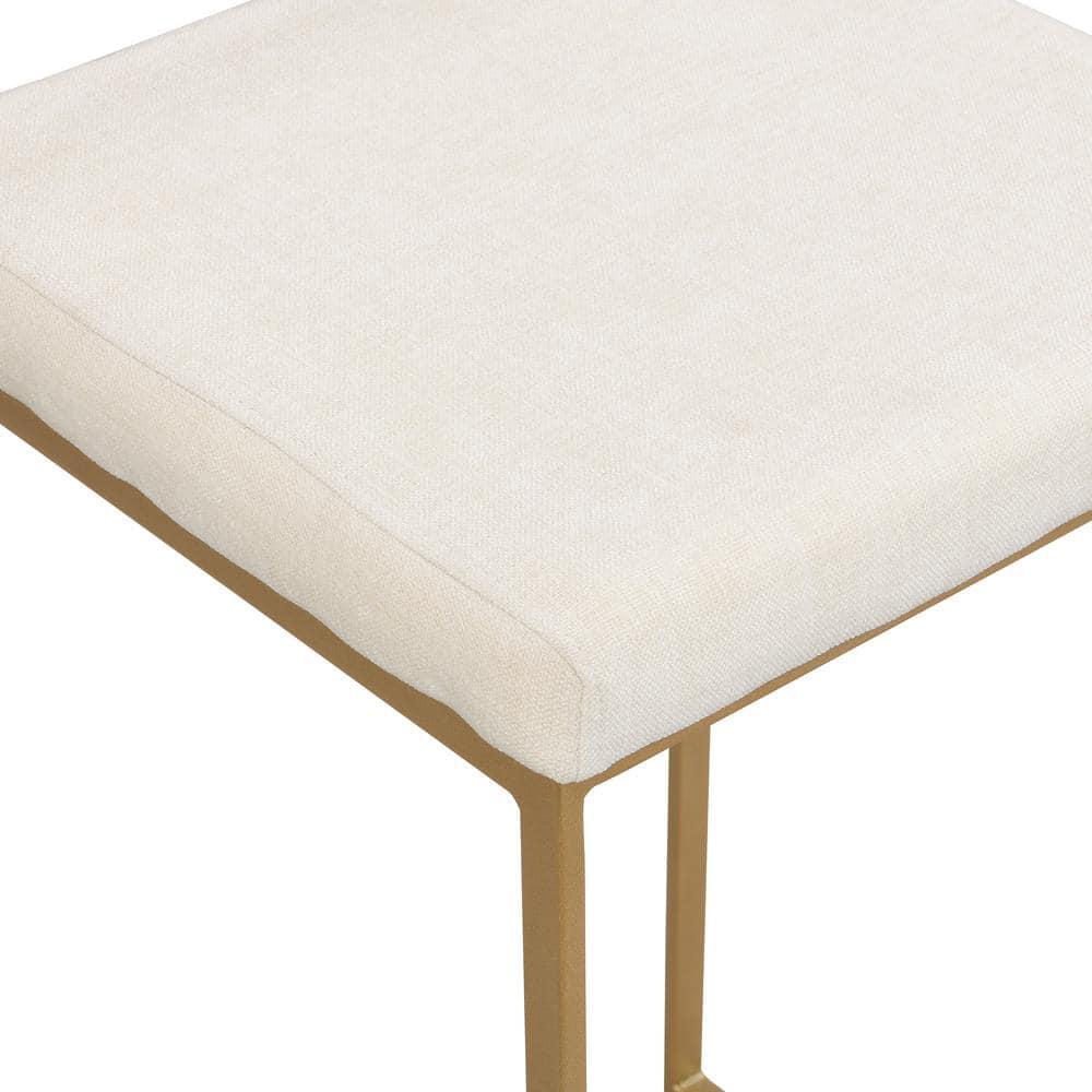 Carolina Living Lucien 25.25" Upholstered Counter Stool - Gold - Cream Upholstery