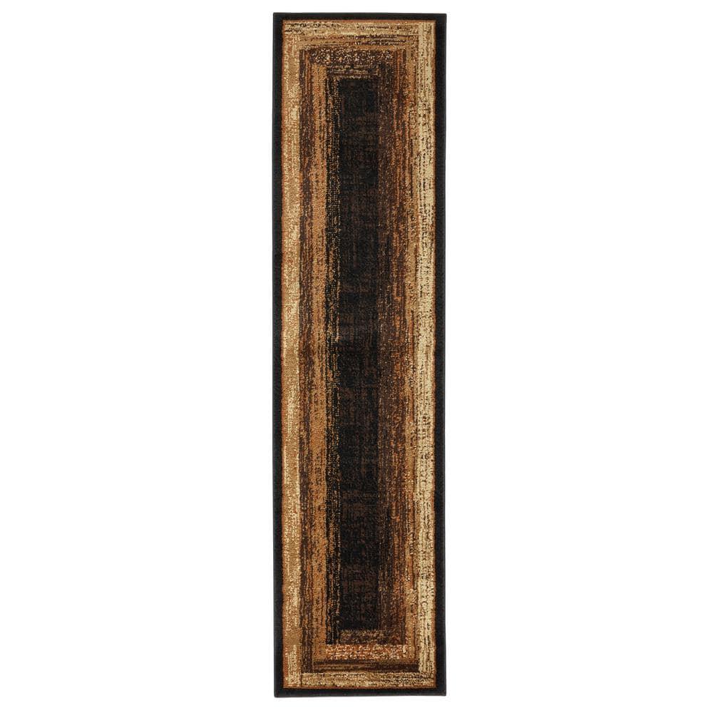 Home Dynamix Royalty Vega Contemporary Geometric Runner Area Rug, Black/Beige, 1'9"x7'2"