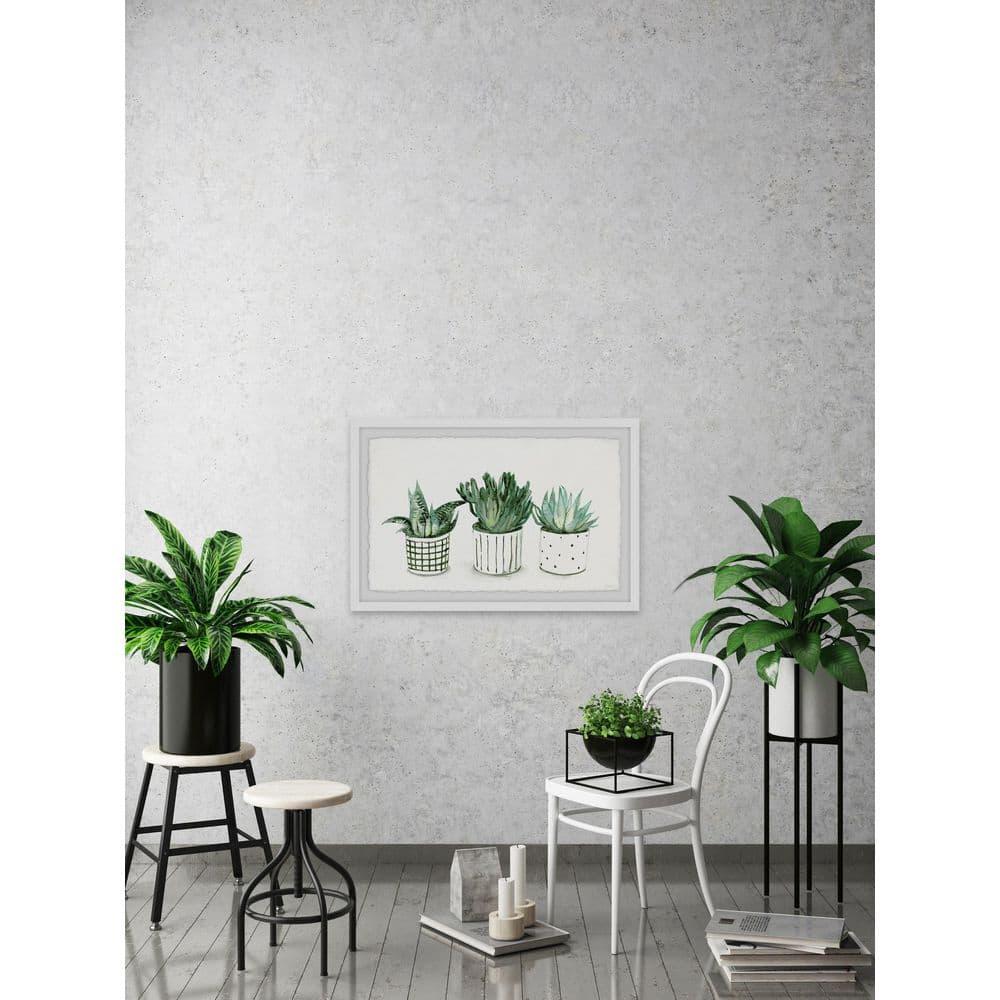 Parvez Taj Green Patterned Pots Framed Wall Art