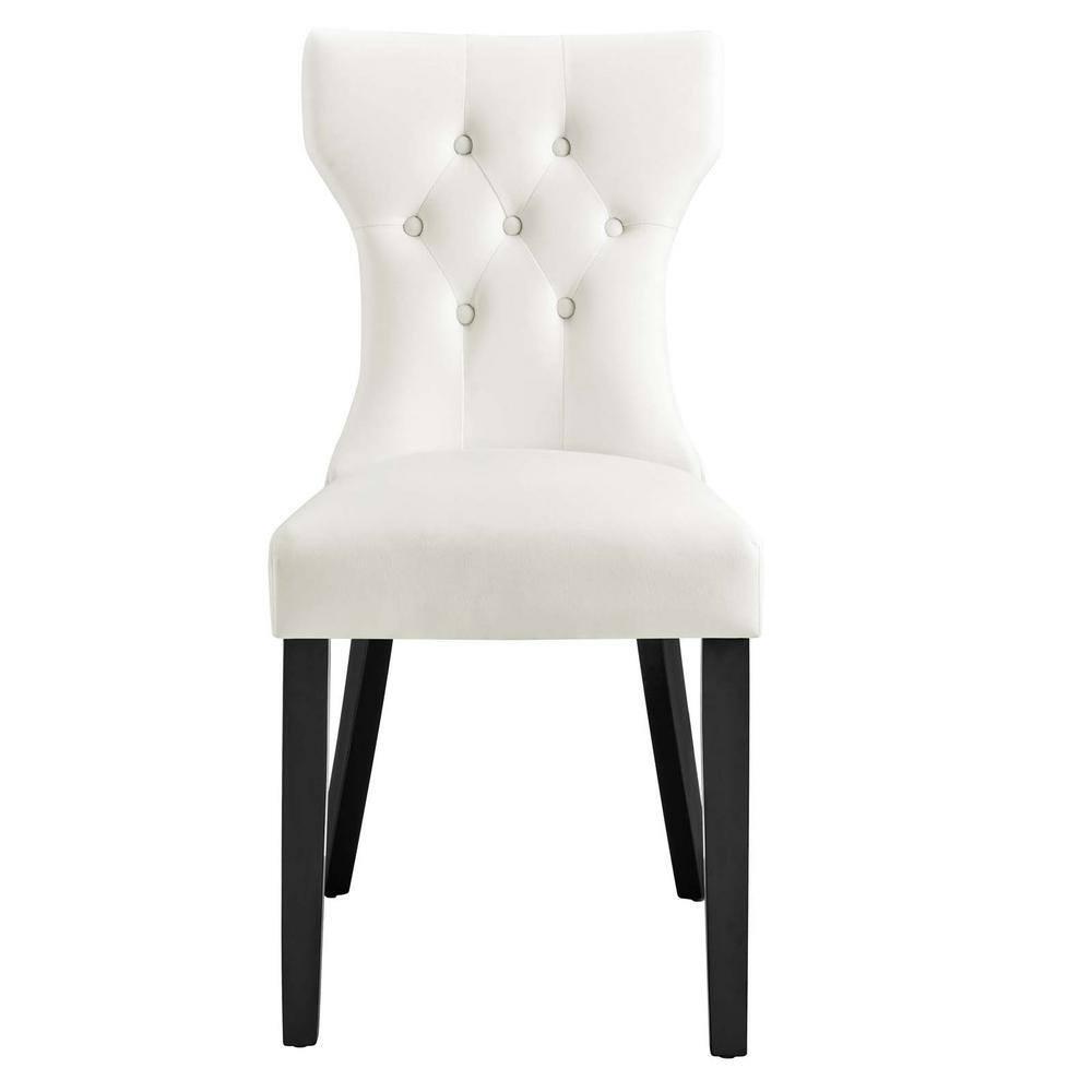 Set of 2 Silhouette Performance Velvet Dining Chairs White - Modway
