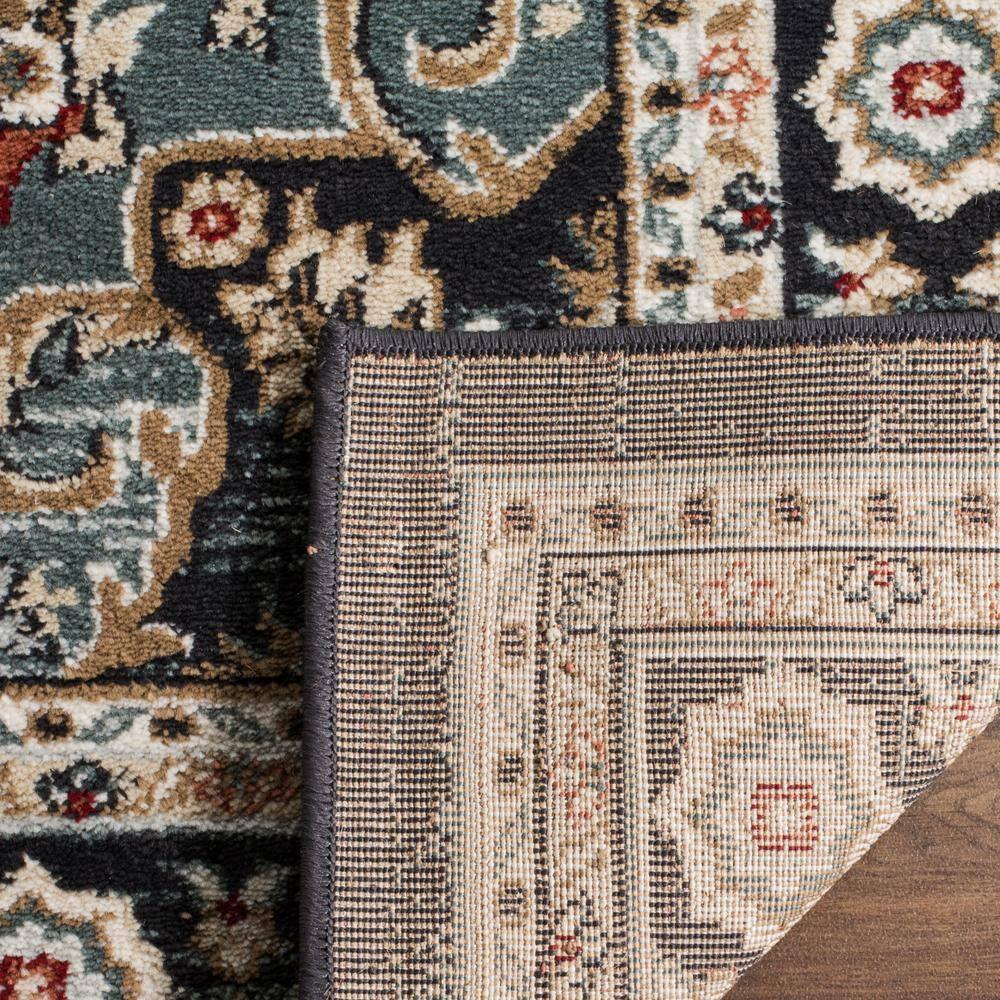 Lyndhurst LNH338 Power Loomed Area Rug - Anthracite/Teal - 4'x6' - Safavieh.
