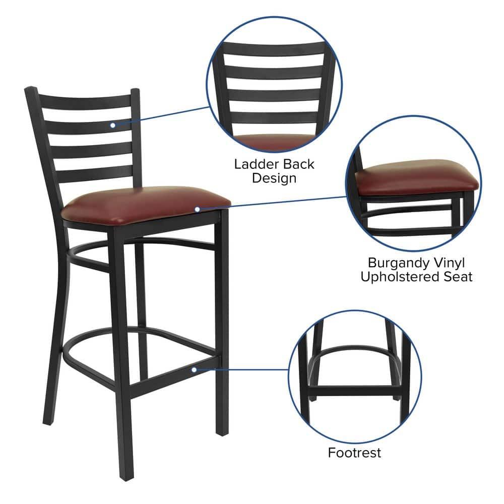 Flash Furniture Brixton Hercules Series Ladder Back Metal Restaurant Barstools