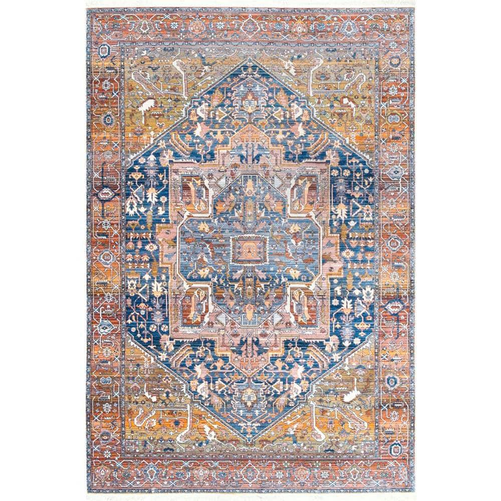 Nuloom Harriet Medallion 2x3 Accent Indoor Area Rug for Living Room Bedroom Dining Room Entryway Kitchen, Rust/Multicolor