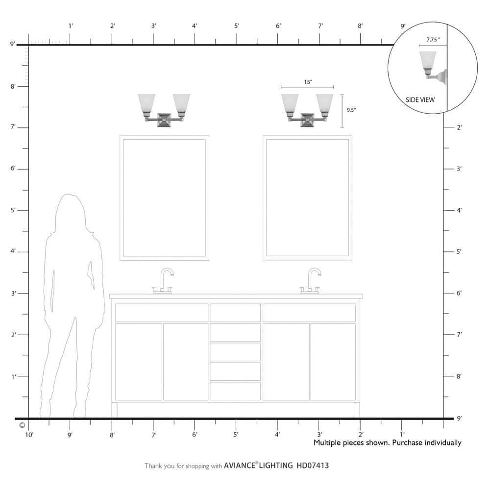Livex Lighting Mission 2 - Light Vanity in  Polished Chrome