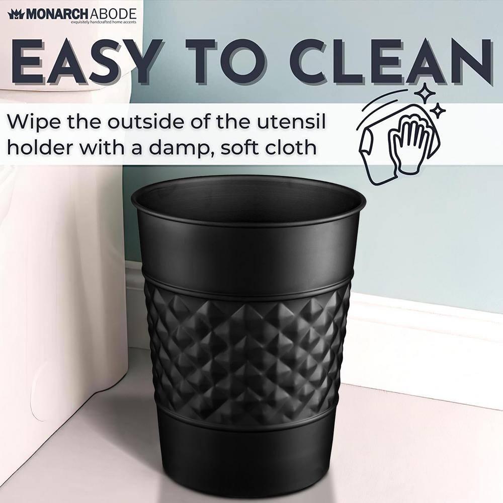 Monarch Abode Geometric Embossed Metal 1.7 Gallon Waste Basket
