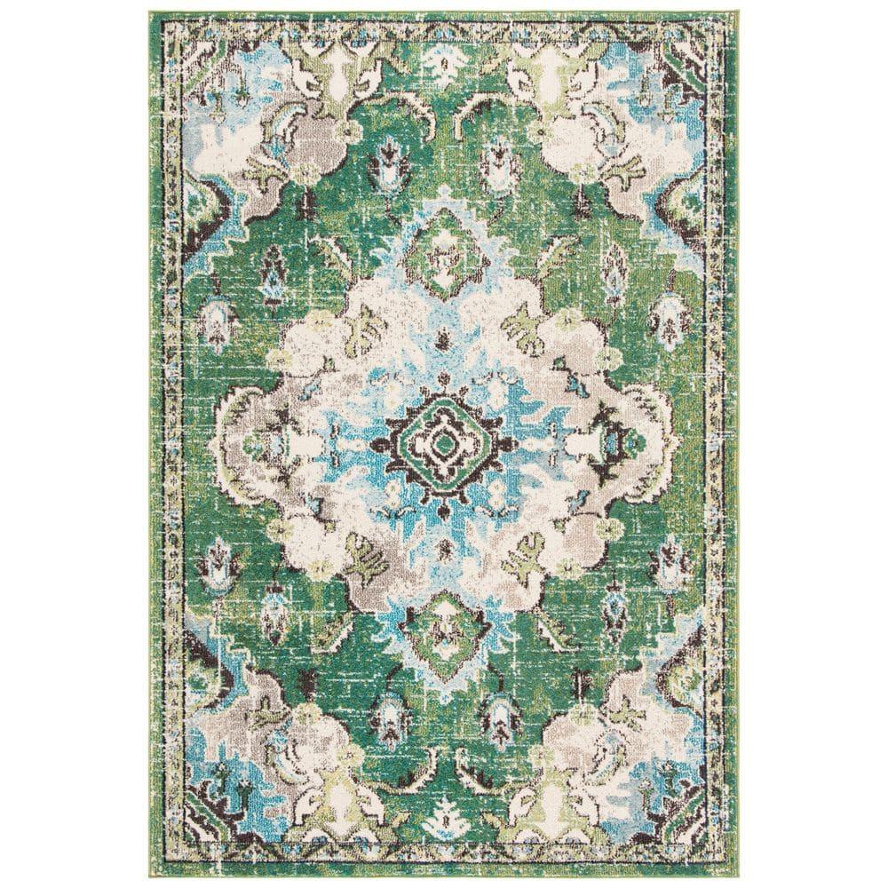 Madison MAD484 Power Loomed Indoor Area Rug - Green/Light Blue - 8'x10' - Safavieh
