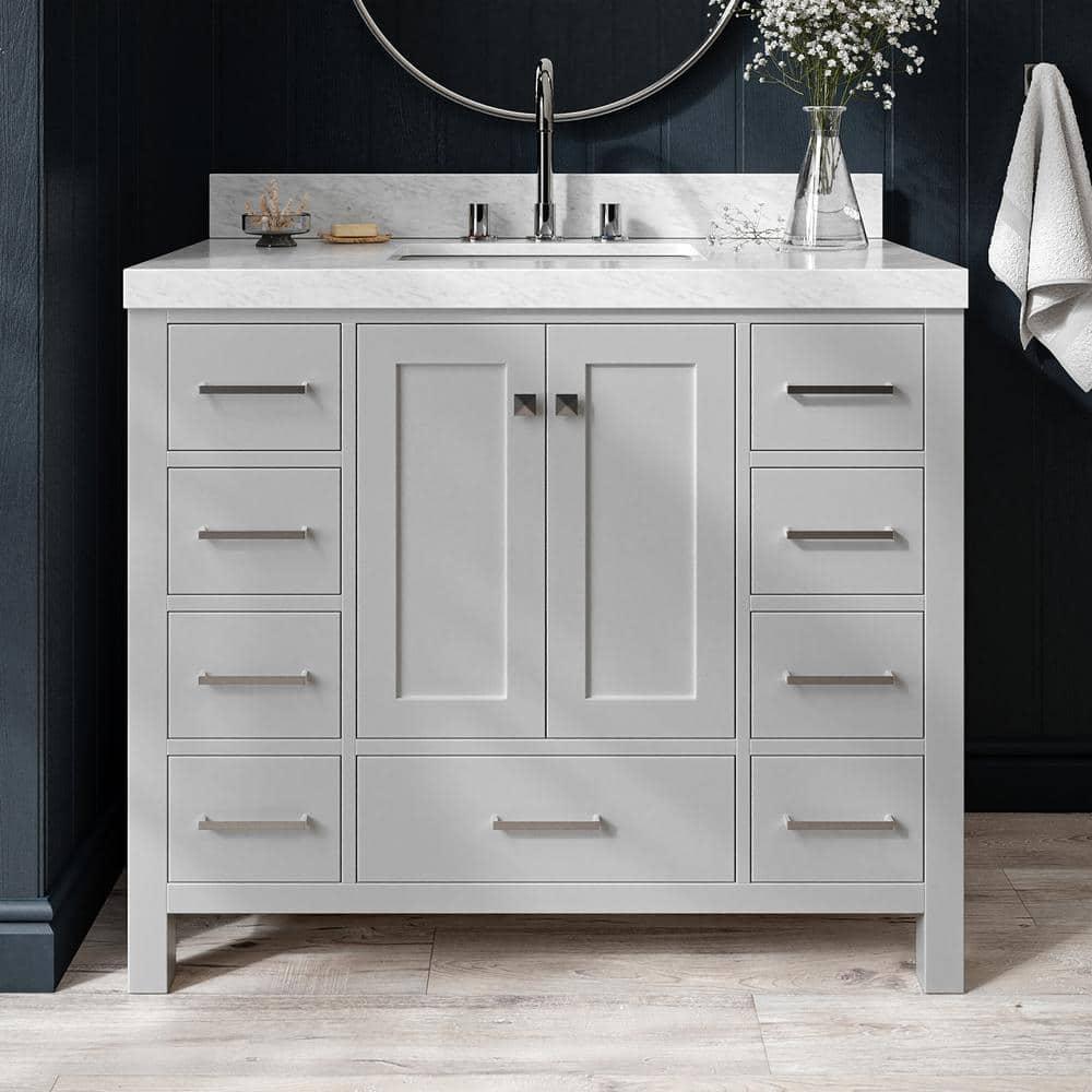 Cambridge 42'' Single Bathroom Vanity with Carrara Marble Top