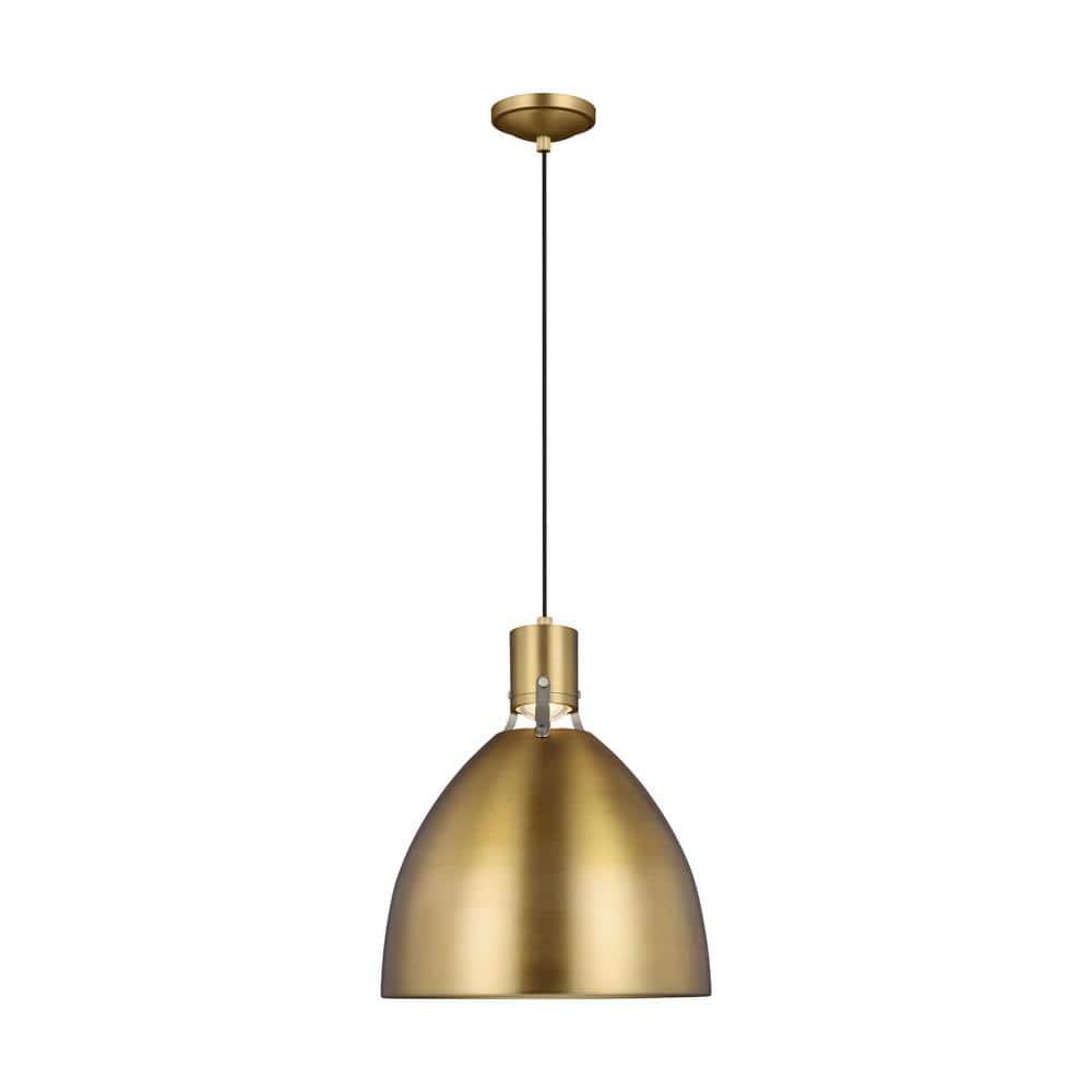Brynne 19.75" Burnished Brass Minimalist LED Pendant Light