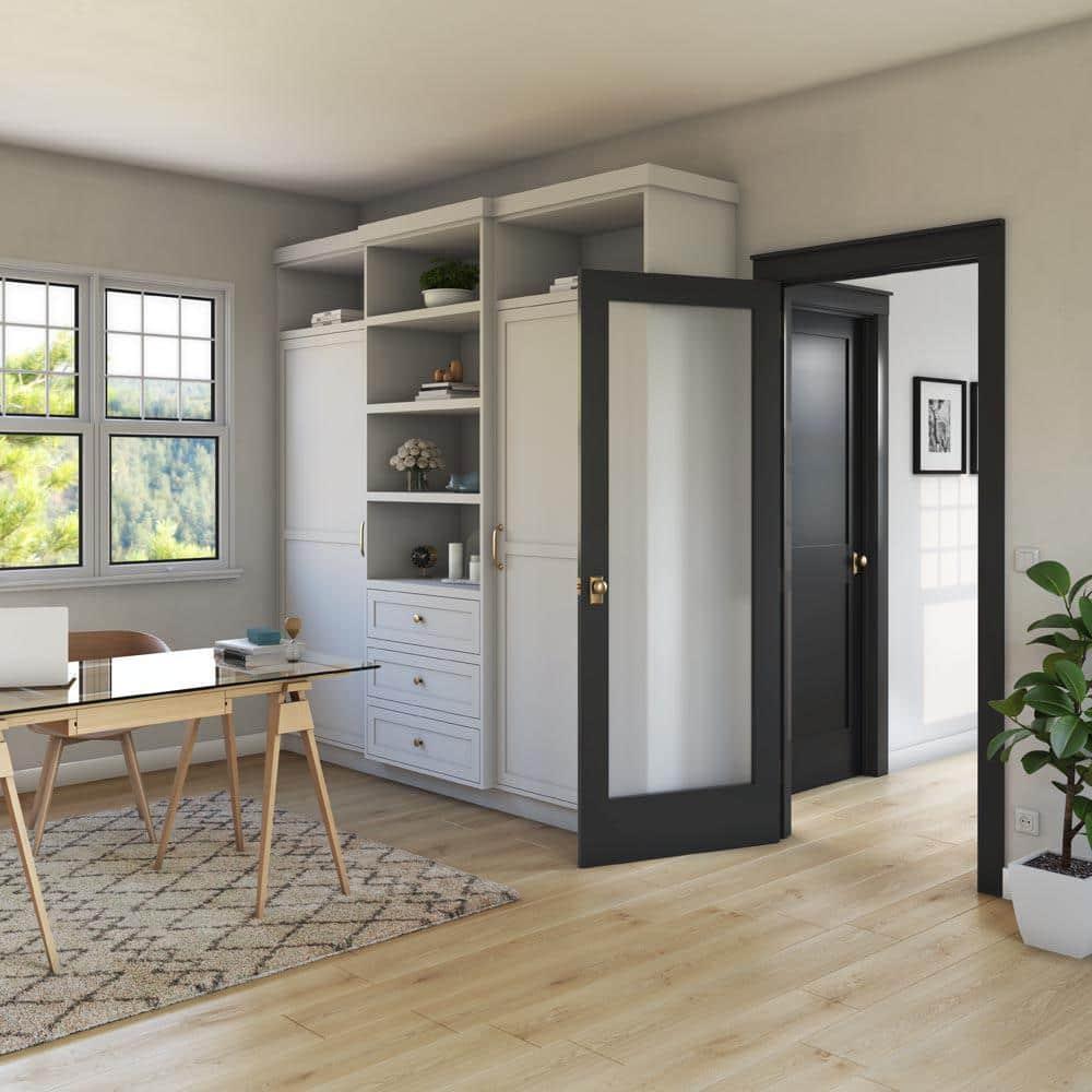 EightDoors Frosted Glass 1-Lite Wood Painted French Doors & Reviews | Wayfair