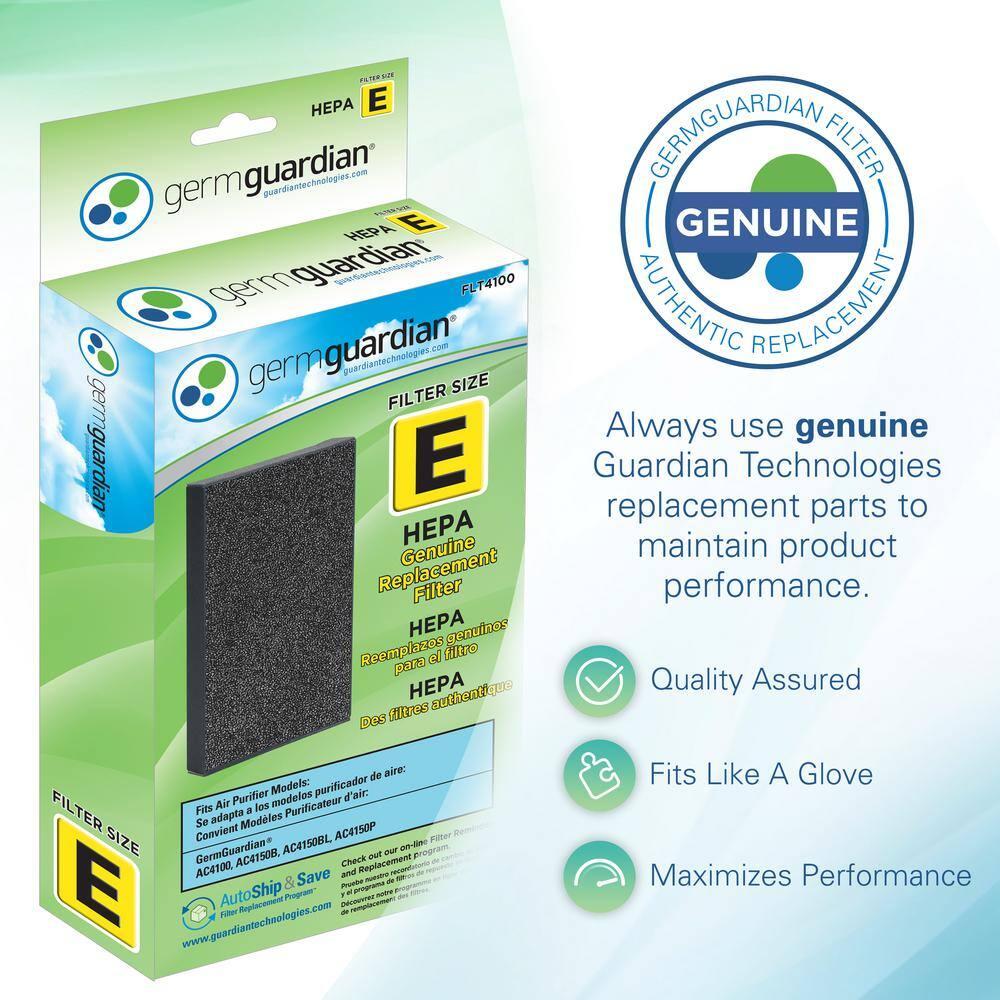 GermGuardian Air Purifier Replacement Filter E, HEPA Pure, for Models AC4100 Series