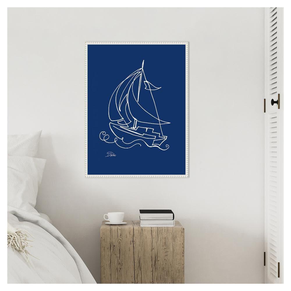 Amanti Art Little Sail On Blue by Patricia Pinto Canvas Wall Art Print Framed 23 x 30-in.
