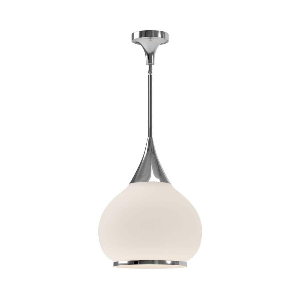 PD524214CHOP-Alora Lighting-Hazel - 1 Light Pendant-17.75 Inches Tall and 14.13 Inches Wide-Chrome Finish-Matte Opal Glass Color