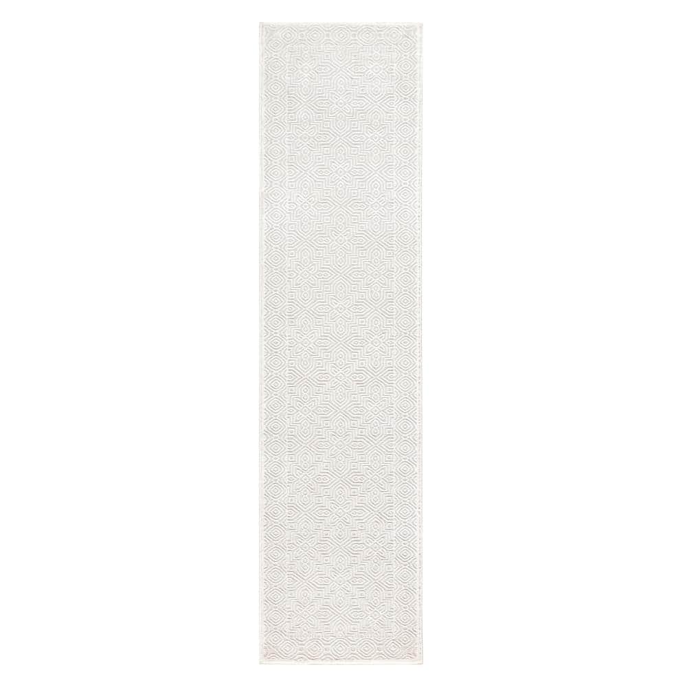 TOWN & COUNTRY LUXE Maya Medallion Indoor Area Rug with High-Low Texture, Ivory/Greige