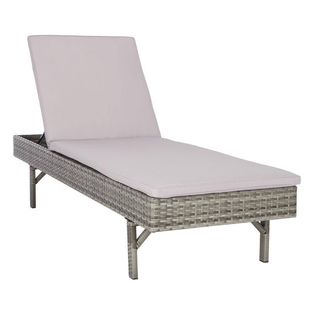 Cam Sunlounger - Outdoor - PAT7501 - Grey/Grey -Safavieh
