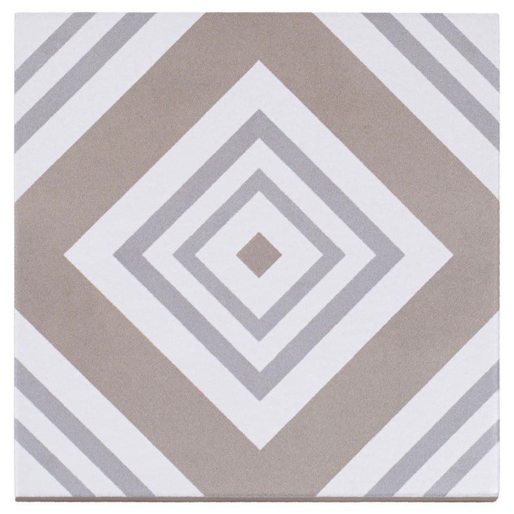 Bliss 8-in. Encaustic Spanish/Moroccan Patterned Matte Porcelain Wall & Floor Tile