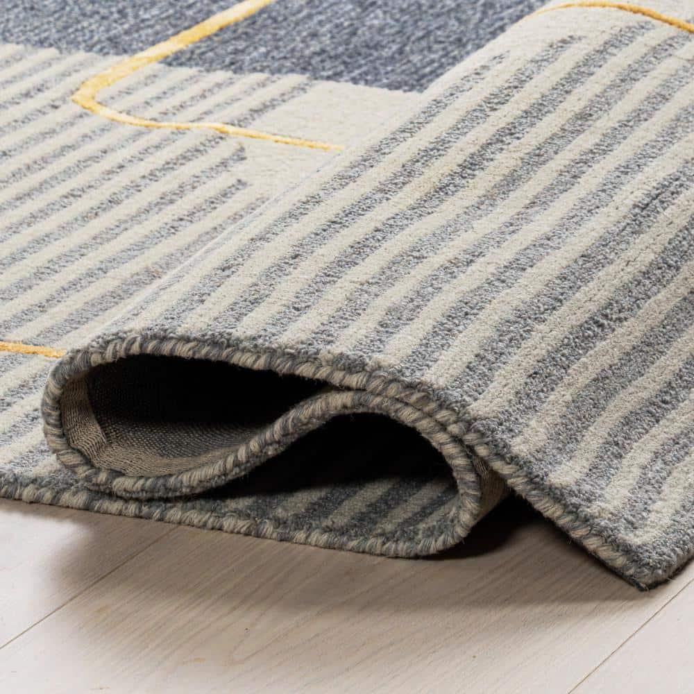 Nuloom Shelley Striped 5x8 Wool Indoor Area Rug for Living Room Bedroom Dining Room Kitchen, Blue