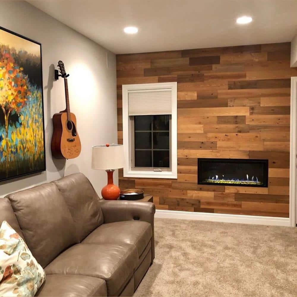 Timberchic River Reclaimed Wooden Wall planks - Simple Peel & Stick Wall Covering Application for DIY Accent Wall & Home Improvement - Modern, Premium Wall Paneling