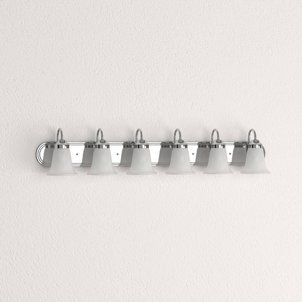 Chrome 6-Light Frosted Glass Wall Lamp