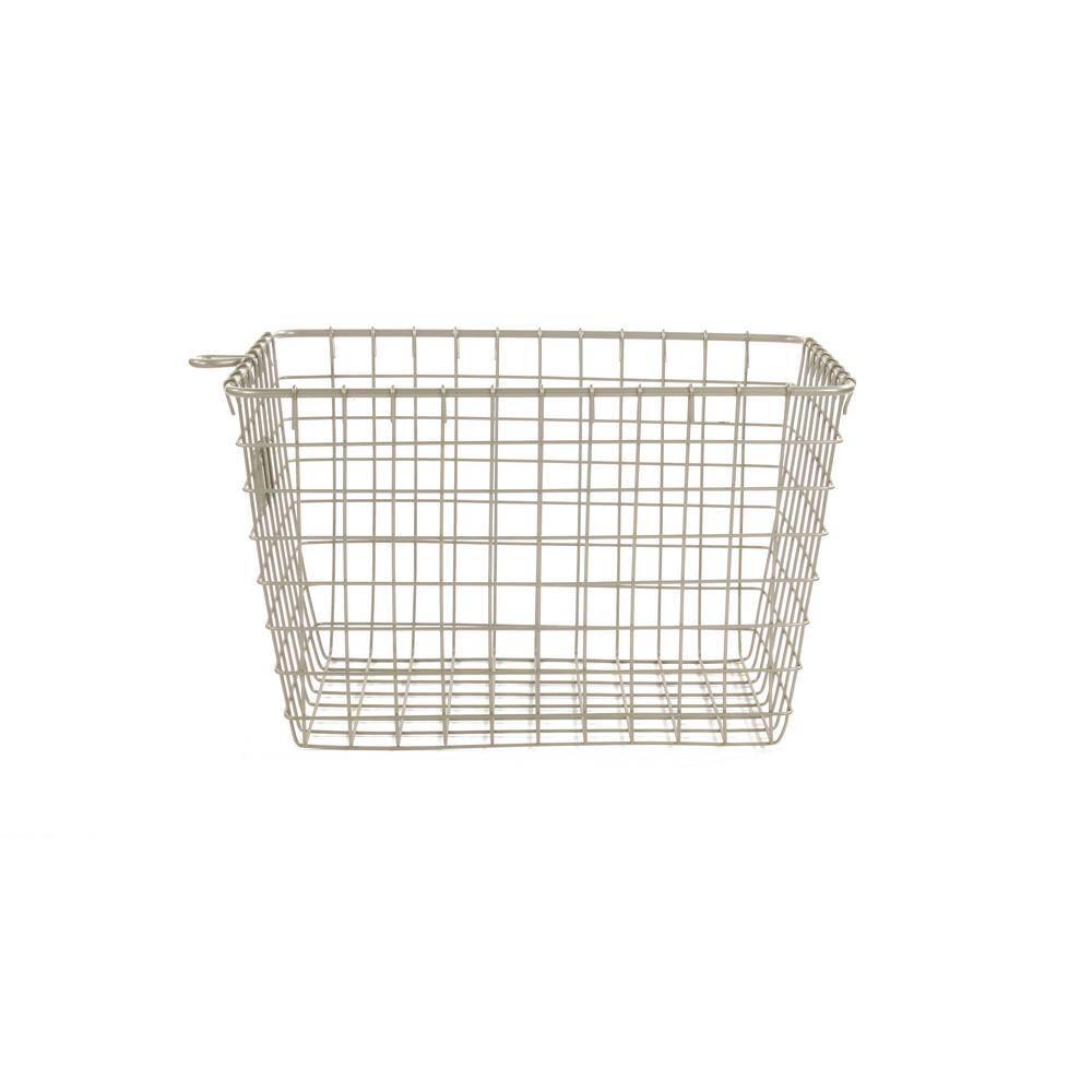 Spectrum Diversified Small Storage Basket Light Silver: Metal Locker Storage & Portable Utility Organizer