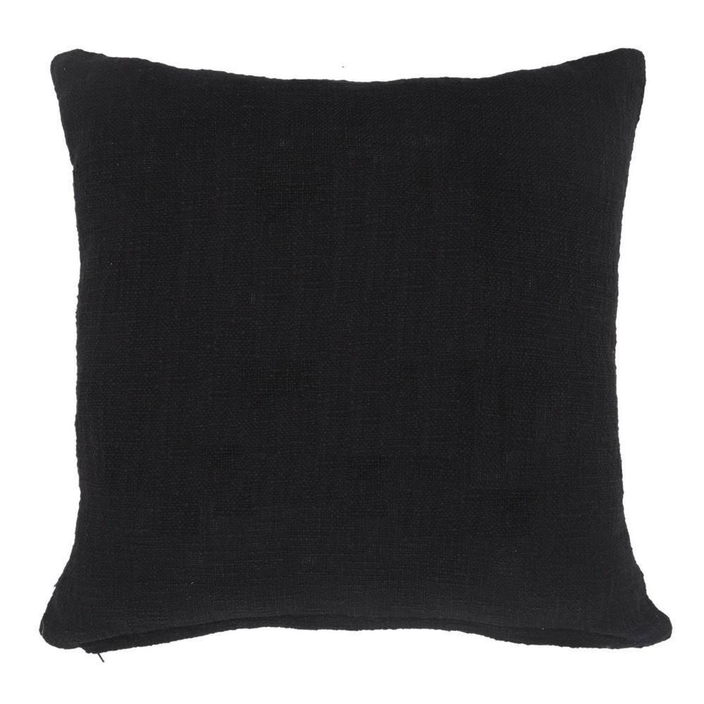 Ox Bay Modern Tufted Solid Throw Pillow, 20" x 20", Black
