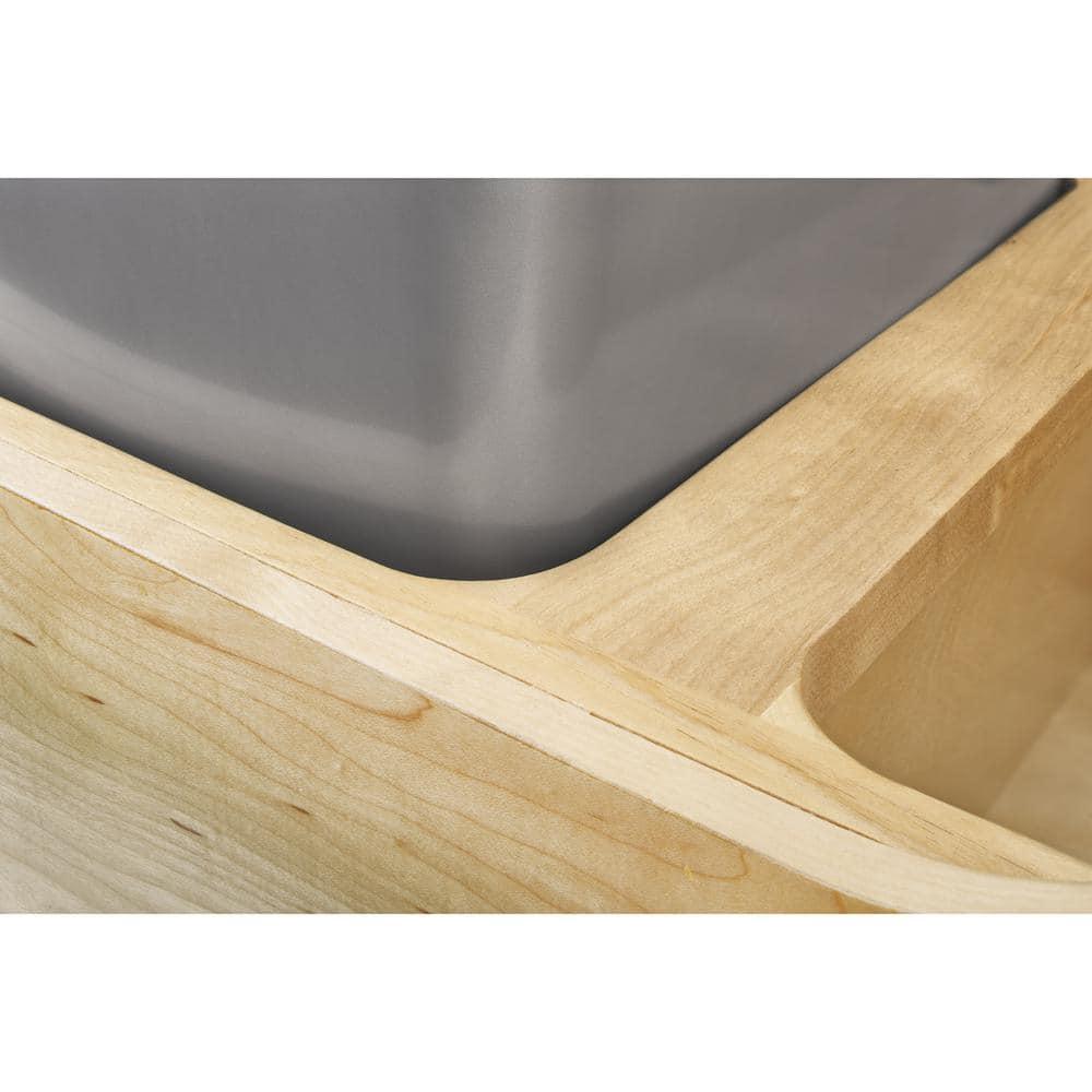 Rev-A-Shelf Pullout Trash Cans for Kitchen Cabinets 35 Qt 8.75 Gal Bottom Mounted, Undermount Soft-Close Slides, Silver, 4WCSC-2135DM-2