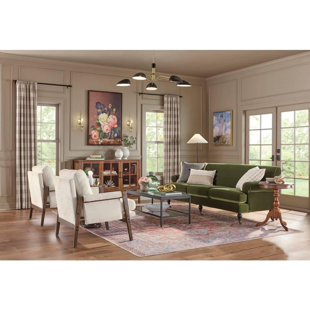 36"-66" Decorative Drapery Curtain Rod with Maple Wood Cylinder Finials Matte Black - Lumi Home Furnishings: Adjustable Drapery Hardware