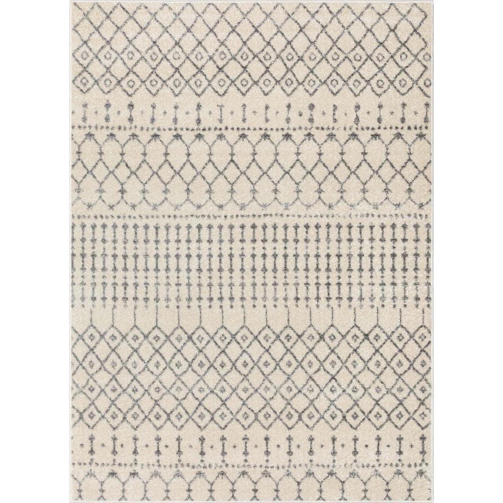 Mystic Colette Moroccan Trellis Ivory Grey Area Rug
