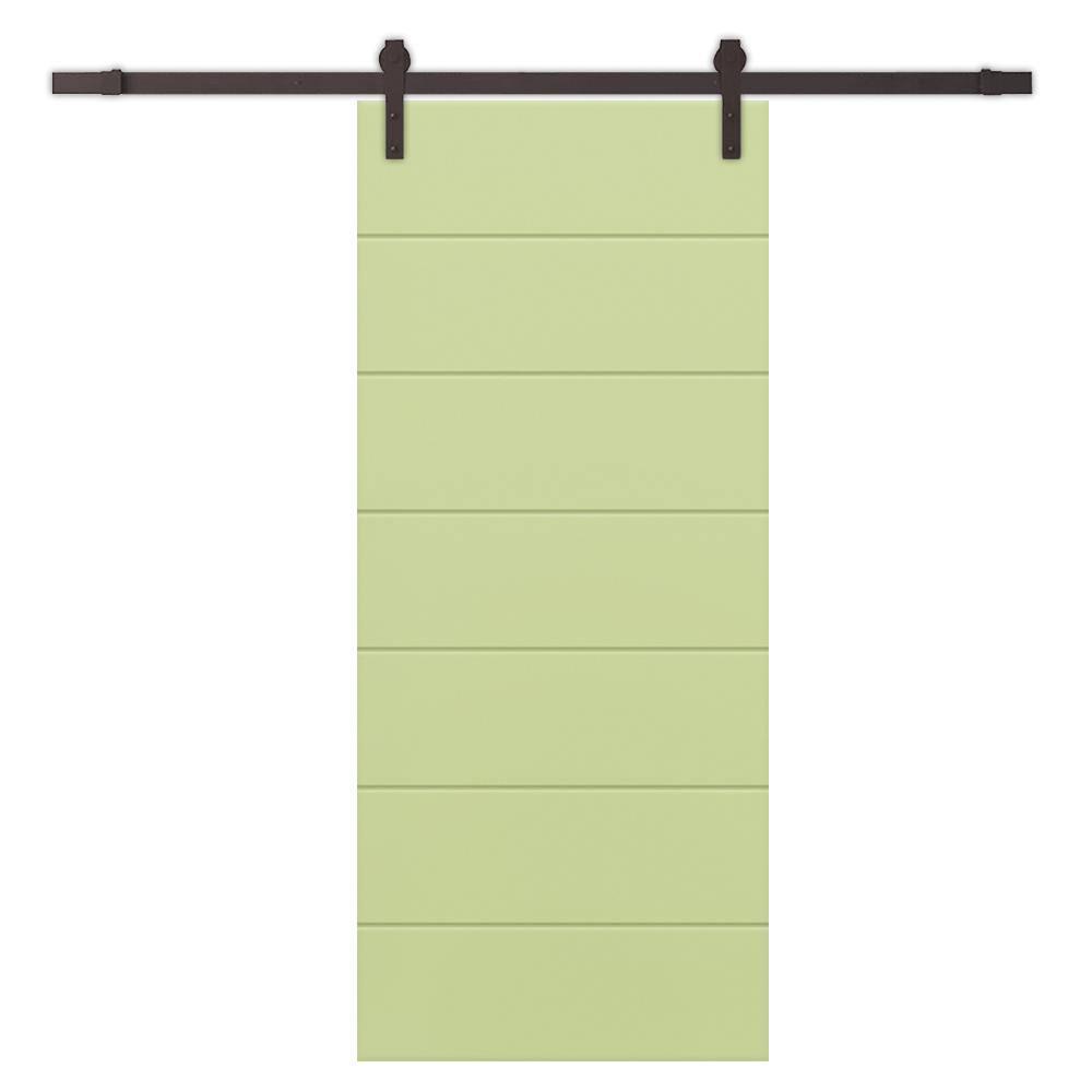 Calhome Hollow Paneled Painted with Installation Hardware Kit Barn Door