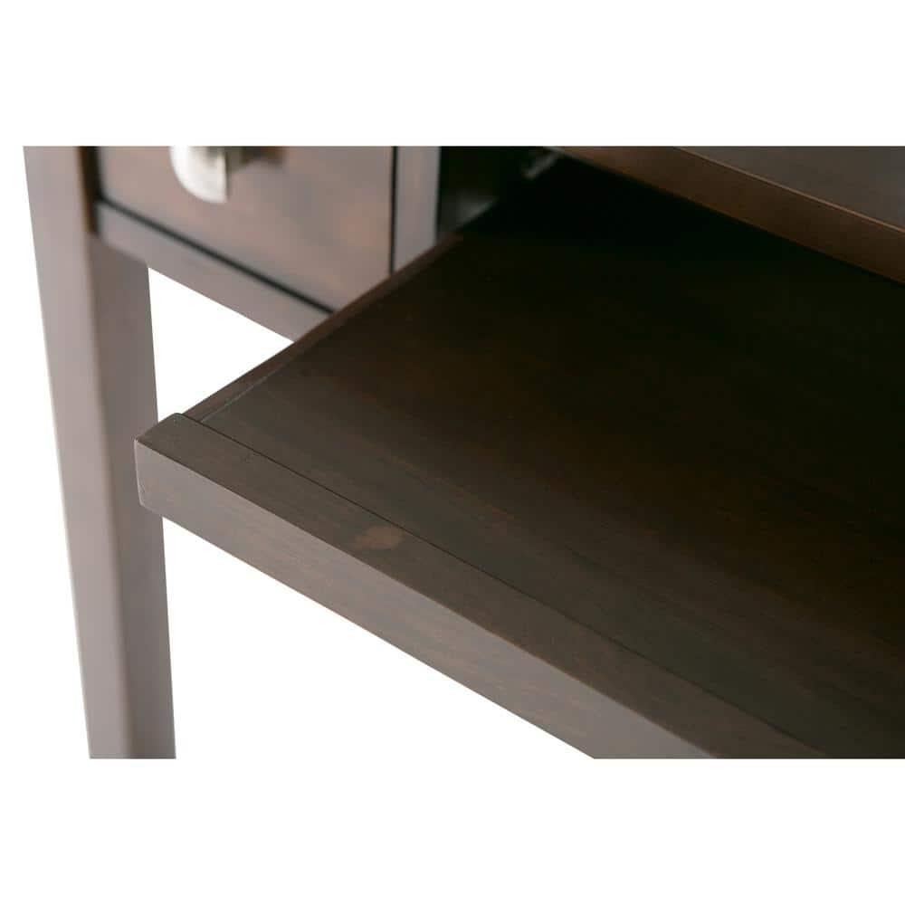 Simpli Home Avalon Solid Wood Desk with Keyboard Tray and Storage