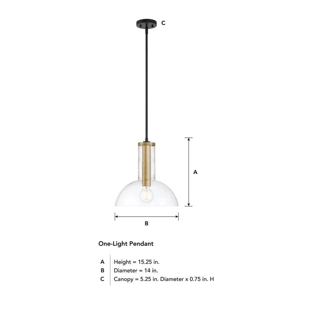 Designers Fountain Nova 14 inch 1-Light Matte Black Modern Pendant Light, D283M-14P-MB