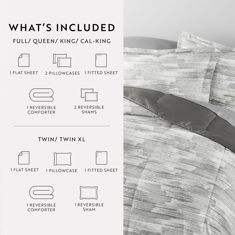 7-Piece Bedding Bundle - Pattern Comforter and Sheet Set