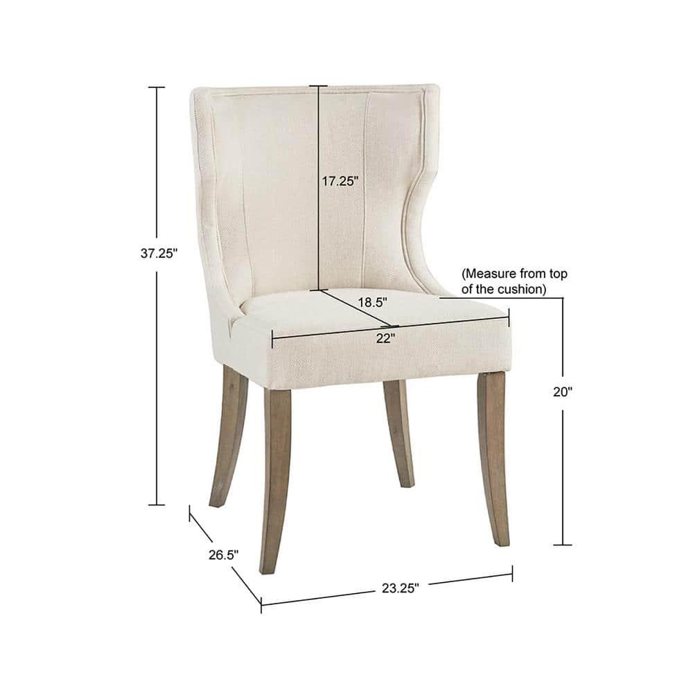 Madison Park Troy Upholstered Wingback Dining Chair Cream