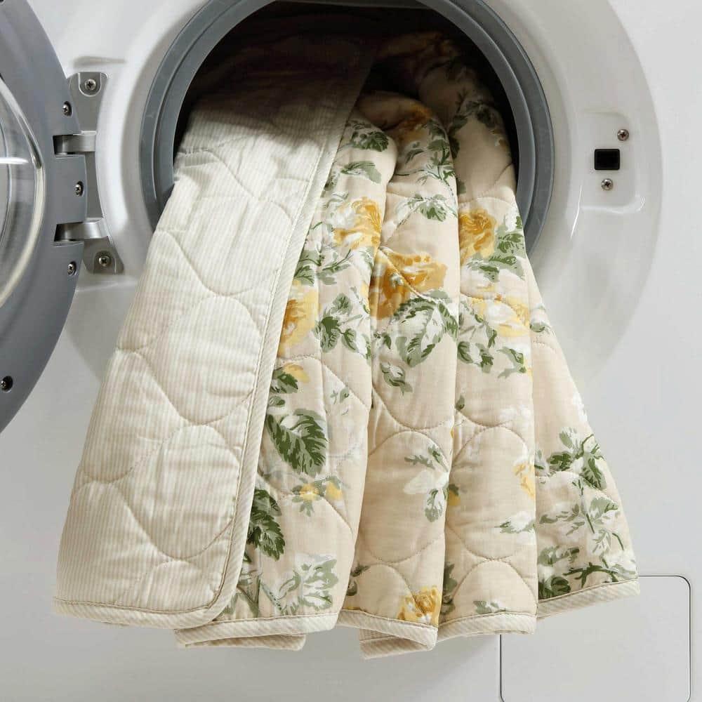 Laura Ashley Laura Ashley Roses Cotton Reversible Gold Quilt Set