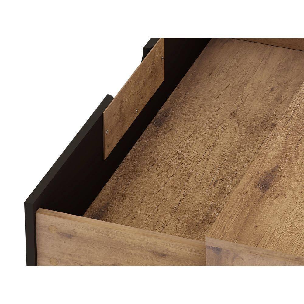Rockefeller Dresser Natural/Brown - Manhattan Comfort: Mid-Century 3-Drawer Storage for Bedroom, MDF Composite