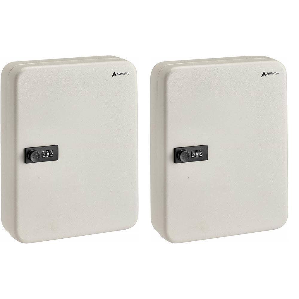 AdirOffice 30-Key Steel Secure Key Cabinet with Combination Lock (Set of 2)